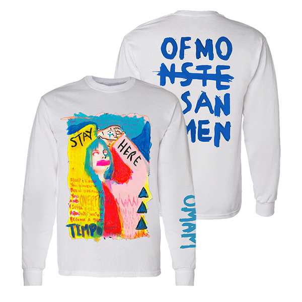 of monsters and men merch STAY HERE L/SLEEVE WHITE T-SHIRT